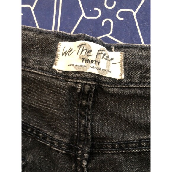 We The Free Free People High Rise Denim Shorts 30 /10 Button Fly Distressed Raw - Picture 14 of 14